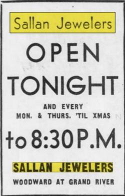 Sallan Jewelers - Dec 1949 Ad